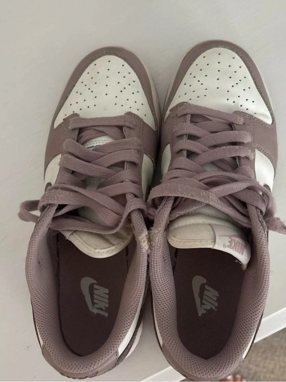Nike Low-Top Sneakers in Mauve, Plum, and White